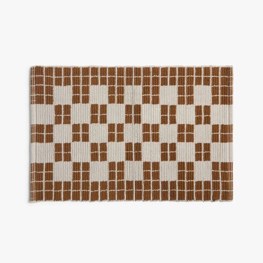 Parachute - 1'6"x2'6" Cotton Tile Tub Mat Pecan - Parachute Pecan